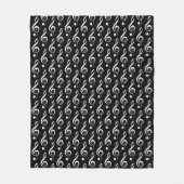 Treble Clef Musical Fleece Deken (zwart) (Voorkant)
