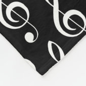 Treble Clef Musical Fleece Deken (zwart) (Hoek)