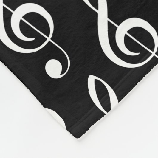 Treble Clef Musical Fleece Deken (zwart) (Hoek)