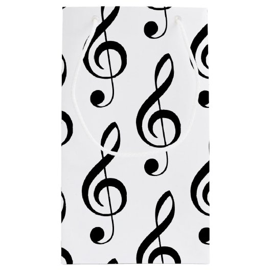 Treble Clef Musical Gift Bag Klein Cadeauzakje (Achterkant)
