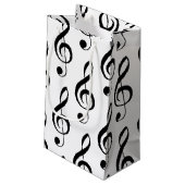 Treble Clef Musical Gift Bag Klein Cadeauzakje (Achterkant Gekanteld)
