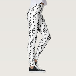 Treble Clef Musical Leggings