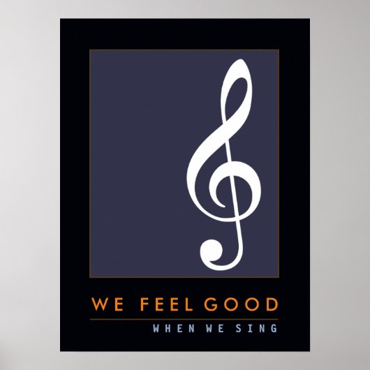 treble clef musical note, sing, muziek geïnspireer poster (Voorkant)