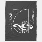 Treble Clef Musical Notes and Fibonacci Spiral Fleece Deken (Voorkant)