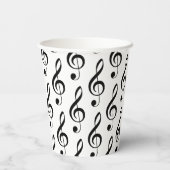 Treble Clef Musical Paper Cup Papieren Bekers (Achterkant)