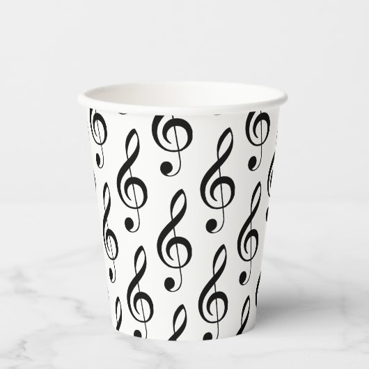 Treble Clef Musical Paper Cup Papieren Bekers (Voorkant)