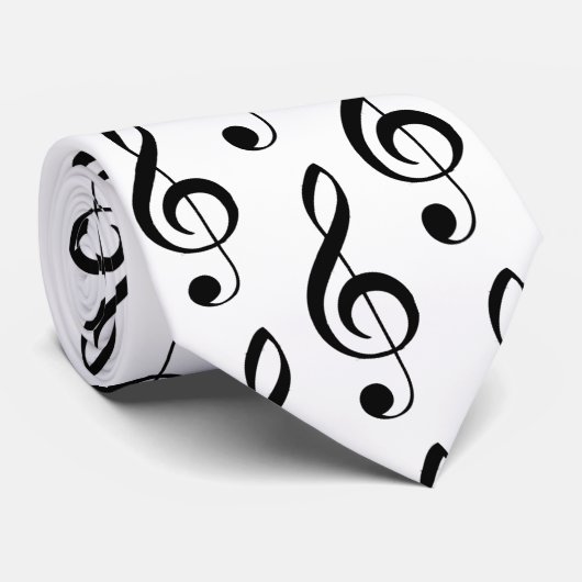 Treble Clef Musical Stropdas (Opgerold)
