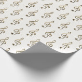 Treble Clef Musical Symbol Music Lover's Cream Cadeaupapier (Hoek)