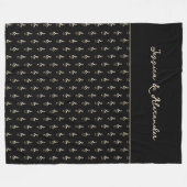 Treble Clef Musical Symbool Muziekliefhebber is zw Fleece Deken (Voorkant (Horizontaal))