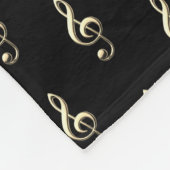 Treble Clef Musical Symbool Muziekliefhebber is zw Fleece Deken (Hoek)