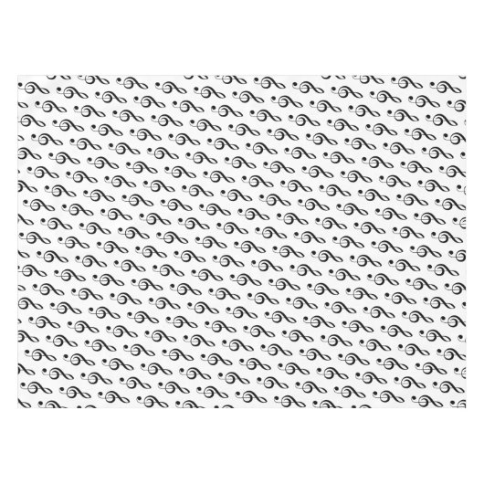 Treble Clef Musical Tablecloth Tafelkleed (Voorkant (Horizontaal))