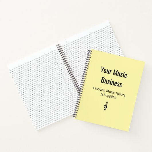 Treble Clef Musician Bleke Yellow Music Business Notitieboek (Binnen)
