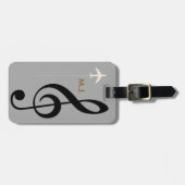 Treble Clef Musician Travel Bagagelabel (Voorkant horizontaal)