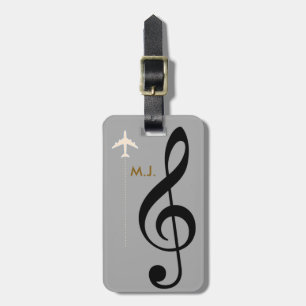 Treble Clef Musician Travel Bagagelabel