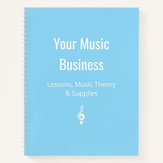 Treble Clef Musicus Musical Zakelijk Bord Blauw Notitieboek (Voorkant)