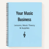 Treble Clef Musicus Musical Zakelijk Lichtblauw Notitieboek (Voorkant)