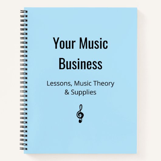 Treble Clef Musicus Musical Zakelijk Lichtblauw Notitieboek (Voorkant)