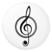 Treble Clef Muziek Keramische Knop (Voorkant)