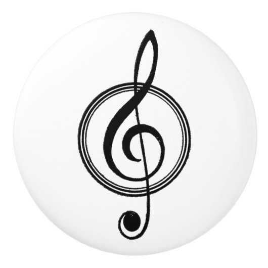  Treble Clef Muziek Keramische Knop (Voorkant)