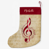 Treble Clef  muziek Kleine Kerstsok (Achterkant)