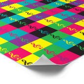 Treble Clef Muziek Kleurrijk Poster (Hoek)