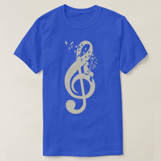 Treble Clef Muziek Saxofoon T-shirt (Design voorkant)