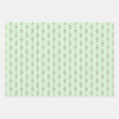 Treble Clef Muziek Thema Cream Groen Roze Set van  Inpakpapier Vel (Voorkant 2)