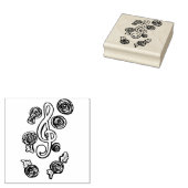 Treble Clef Muziekdocent Kunst Rubberstempel (Gestempeld)