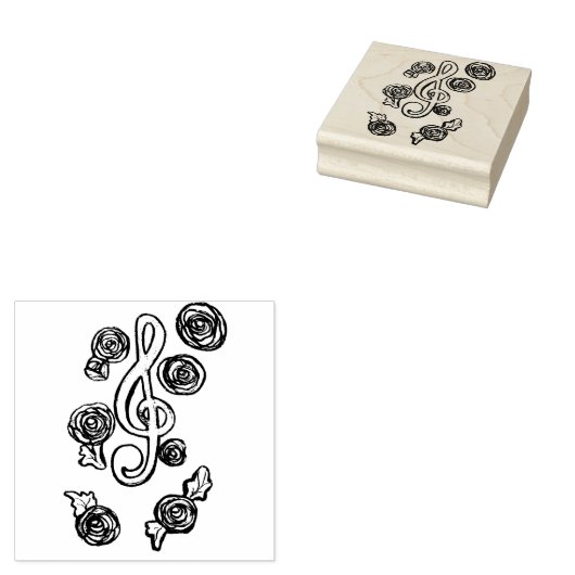 Treble Clef Muziekdocent Kunst Rubberstempel (Gestempeld)