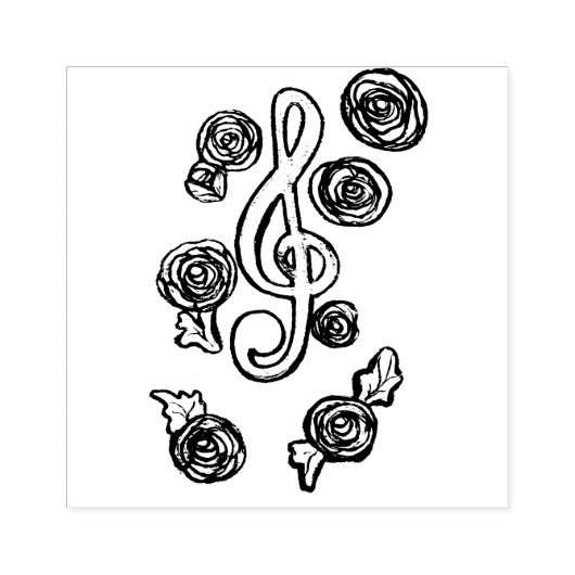 Treble Clef Muziekdocent Kunst Rubberstempel (Afrduk)