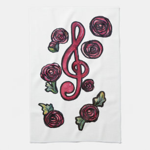 Treble Clef Muziekdocent Kunst Theedoek