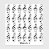 Treble Clef muzieknoot leraar zangpiano Sticker (Vel)