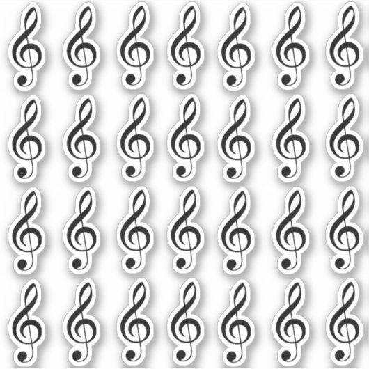 Treble Clef muzieknoot leraar zangpiano Sticker (Voorkant)