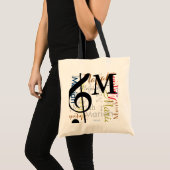Treble clef muzieknoot monogram met kleurnamen tote bag (Voorkant (product))