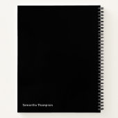 Treble Clef Muzieknoten Full Name Black en White Notitieboek (Achterkant)