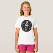  Treble Clef Muzieknoten kunstwerk T-shirt (Voorkant volledig)