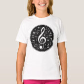  Treble Clef Muzieknoten kunstwerk T-shirt (Voorkant)