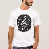  Treble Clef Muzieknoten kunstwerk T-shirt (Voorkant)