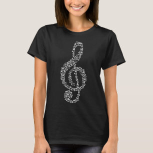 Treble Clef Muzieknoten Mozaïek Muzikant Patroon 2 T-shirt