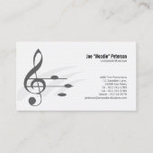 Treble Clef Muzieknoten muzikant Visitekaartje (Voorkant)