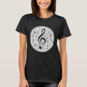  Treble Clef Muzieknoten ontwerp T-shirt (Voorkant)