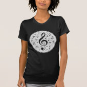  Treble Clef Muzieknoten ontwerp T-shirt (Voorkant)
