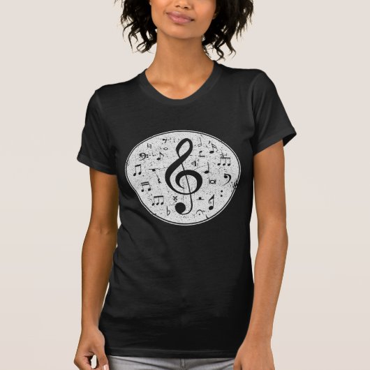  Treble Clef Muzieknoten ontwerp T-shirt (Voorkant)