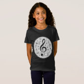  Treble Clef Muzieknoten ontwerp T-shirt (Voorkant volledig)