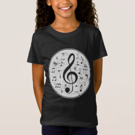  Treble Clef Muzieknoten ontwerp T-shirt