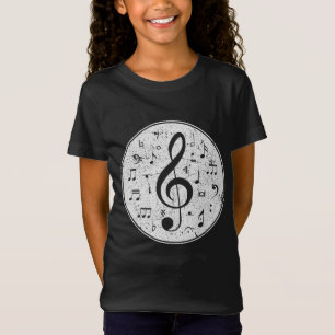  Treble Clef Muzieknoten ontwerp T-shirt