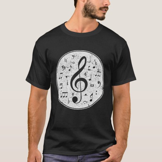  Treble Clef Muzieknoten ontwerp T-shirt (Voorkant)