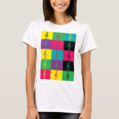 Treble Clef Muziekpatroon Helder Kleurrijk T-shirt (Voorkant)