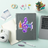 Treble Clef Muzieksymbool Levendige kleuren Sticker (iPad Cover)