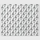 Treble Clef muzikaal inpakpapier (Vlak)